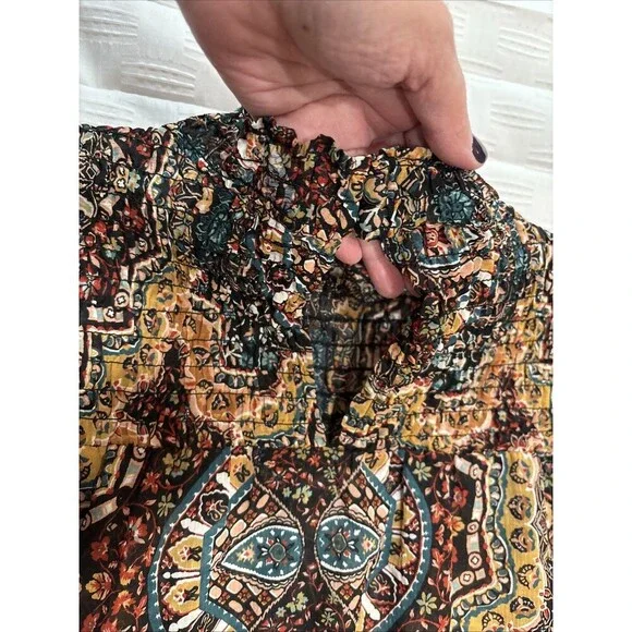 Wranglers Retro Women’s Smocked Long Sleeved Top Western Boho Cowboy Rodeo Large - Picture 7 of 10